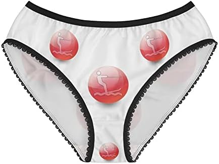 Pictogram Water Skiing Panties, Pictogram Water Skiing Underwear, Briefs, Cotton Briefs, Funny Underwear, Panties For Women
