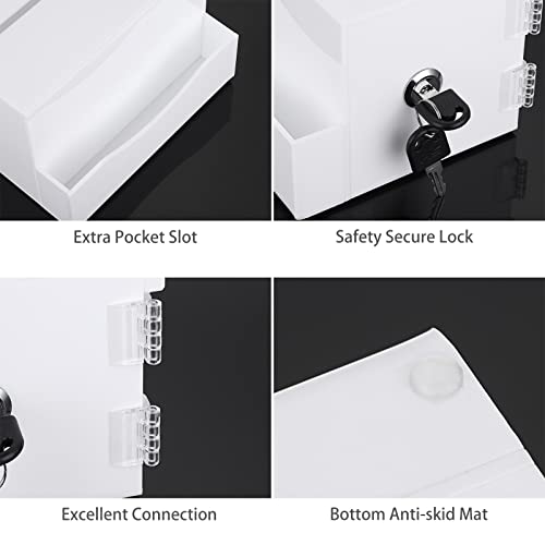 Boîte de vote en acrylique avec poche BTSKY urne de table blanche sécurisée à clé - 6