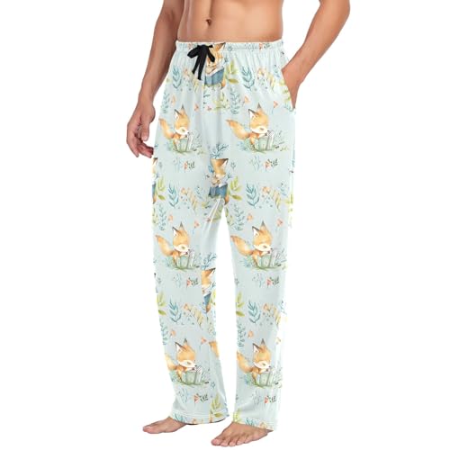 Fox Reading Men's Pajama Pants Lightweight Sleepwear Bottom Lounge Pants4