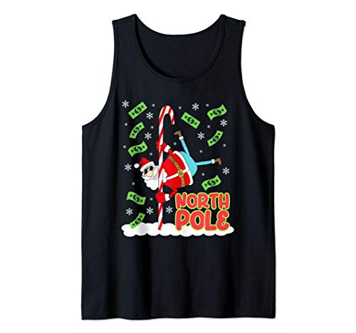 Santa North Pole Dancing Funny Ugly Christmas Sweater Tank Top