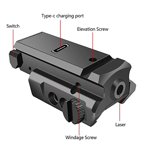 Nihowban Green Dot Laser Sight Compact Shockproof With Picatinny Weaver Rail For Pistol Handgun Gun Rifle Usb Tup-C Charging Cable #TOP1