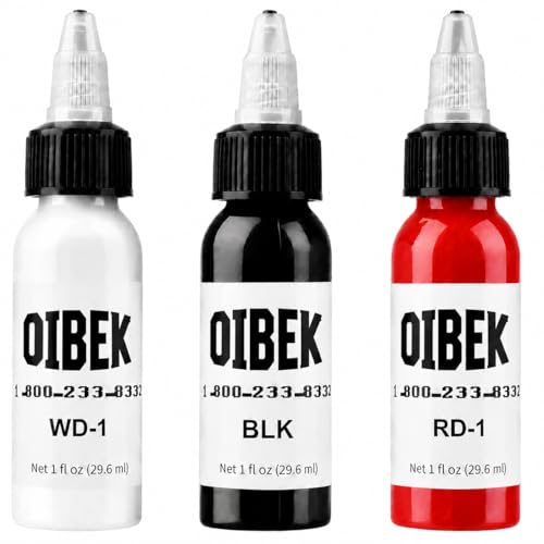 Bouteilles d'encre de tatouage 30ml matériel de tatouage noir blanc rouge pour colorer