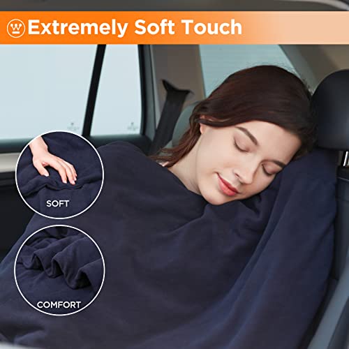 Image of Westinghouse Heated Car Blanket, 12-Volt Electric Blanket for Car, Truck, SUV, RV, Portable Heated Throw for Camping, Navy, 59 inch x 43 inch