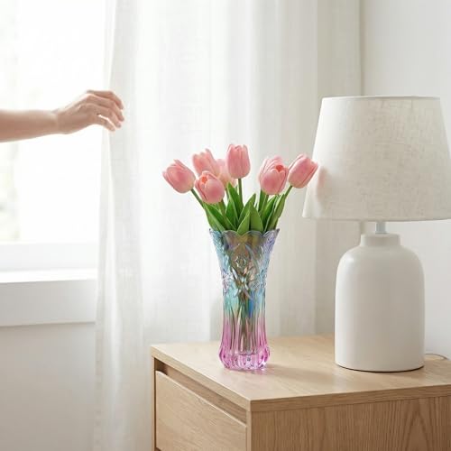 Vase en cristal de qualité supérieure aux reflets de queue de phoenix