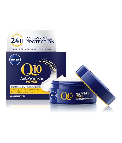 NIVEA Night Cream Q10 Power Antiwrinkle, 50ml Effectively Targets Wrinkles, Firms Skin, Reduces Wrinkles in 7 Days, Boosts Collagen Production, and Protects Cells Against Free Radical Damage