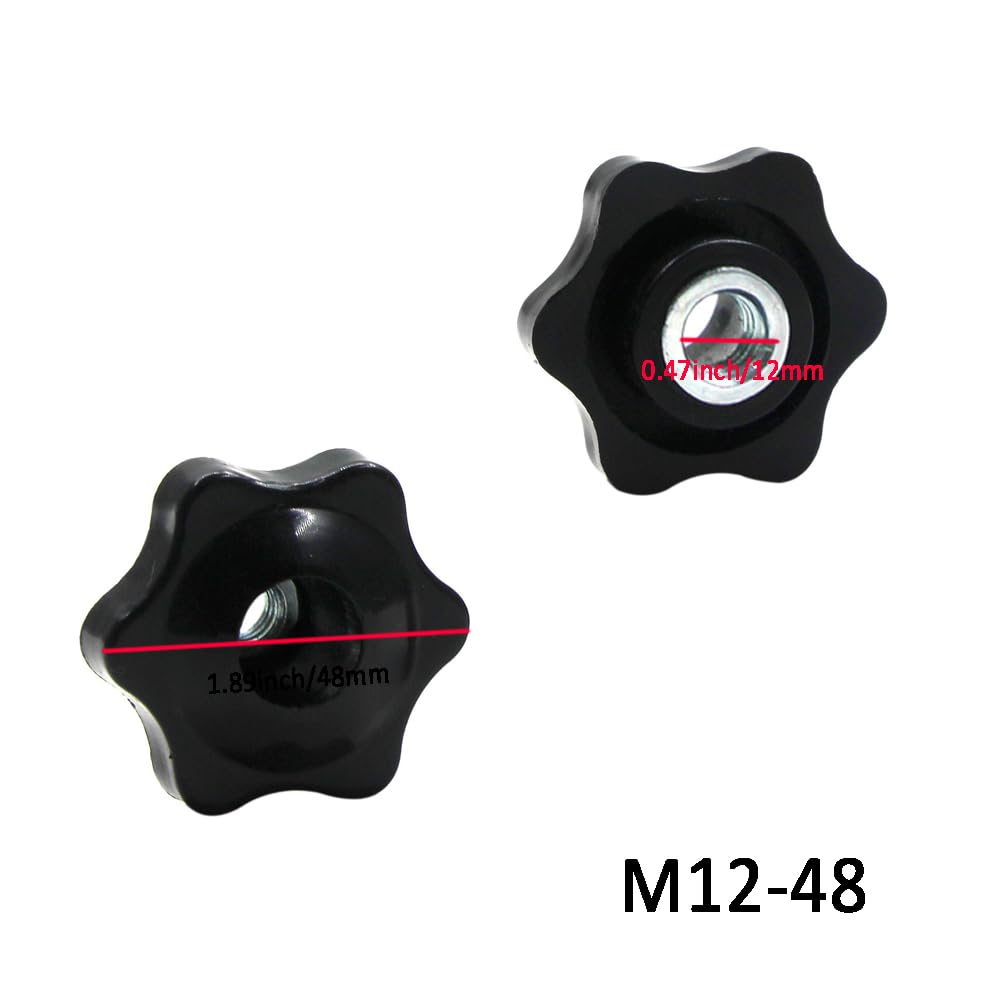 Manopola di Serraggio, Manopole a Stella M12, Stella Testa Serraggio Dadi, Dado con Impugnatura a Stella, Manopole a Forma di Stella, Manopola Stella, Manopola di Bloccaggio, per Meccaniche, Industria