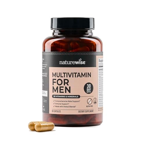 NatureWise Multivitamin for Men - Daily Male Support - Minerals & Herbs for Energy, Performance, Immunity - with Vitamin A, C, D, B-Complex - Soy & Gluten-Free, Non-GMO - 60 Capsules[1-Month Supply] - image 1