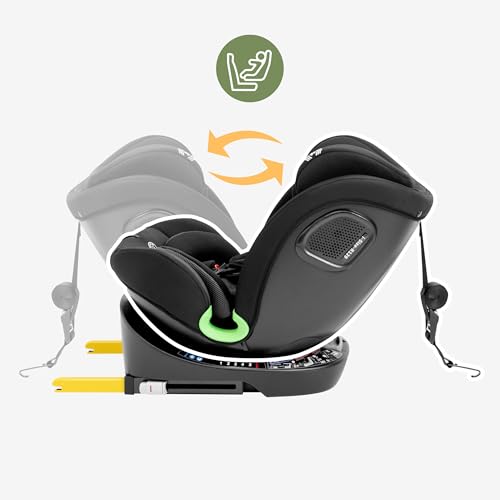Tulano Loom 35 fotelik dla dzieci, Isofix z górnym pasem mocującym, obrót o 360°, reboarder do 12 lat, regulowana poduszka głowy, 0–36 kg, 40–150 cm, ścieralny pokrowiec, fotelik samochodowy, i Size