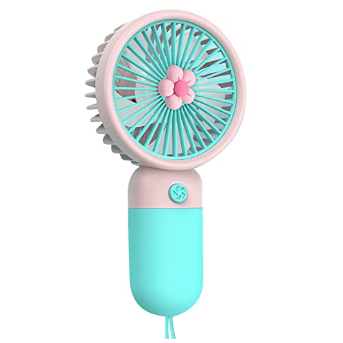 liyang Handheld Mini Fan Portable USB Electric Rechargeable Fans for Home Office School Student Outdoor(Blue)