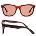 Hillington G Square Reverse Sunglasses for Men Women Fashion Chunky Vintage Thick Frame Sun Glasses UV400 Shades(Dark Red frame/Reddish Brown Lens)