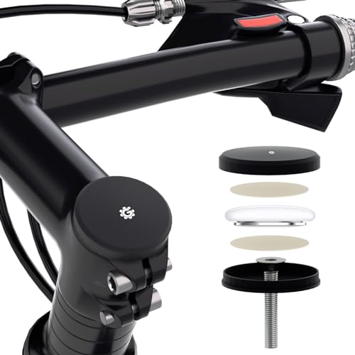 GRQUSTO Bike Airtag Holder Mount Hidden - Anti Theft Bike GPS Tracker Airtag Holder, Waterproof Bike Stem Cap Mount Accessories with Headset Cap Size 1-1/8