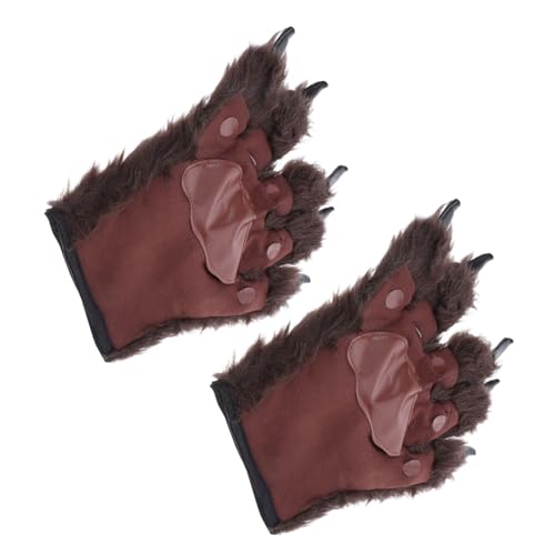 WOFASHPURET Halloween Werewolf Gloves Half Finger Design Fur