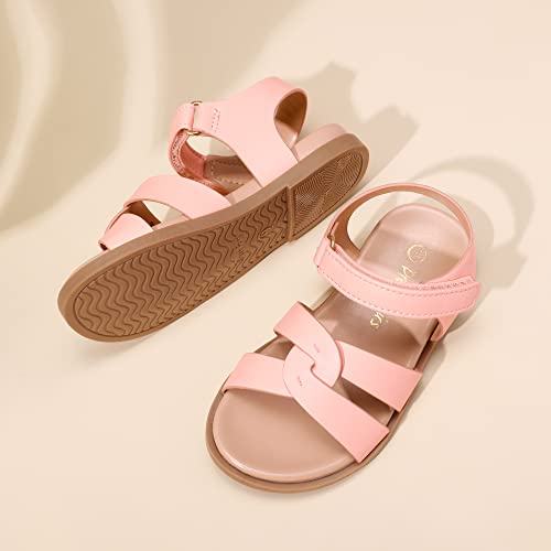 Image of DREAM PAIRS Girls Sandals Open Toe Princess Flat Sandals Strappy Summer Shoes Toddler /Little Kid