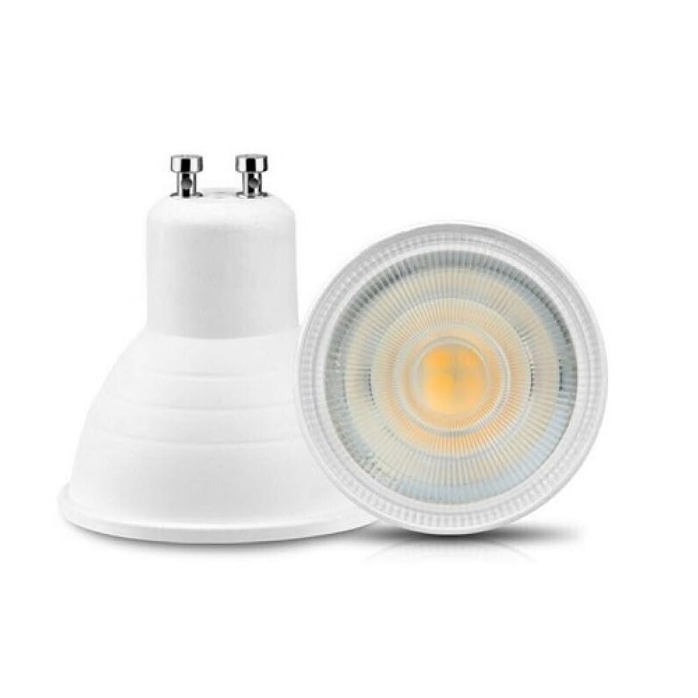 YSJX lighting, Paquete de 30, foco de bombilla LED COB AC220V 7W GU10 MR16 regulable ángulo de haz de 30 grados lámparas de decoración for el hogar y la Oficina(Warm White,GU10)