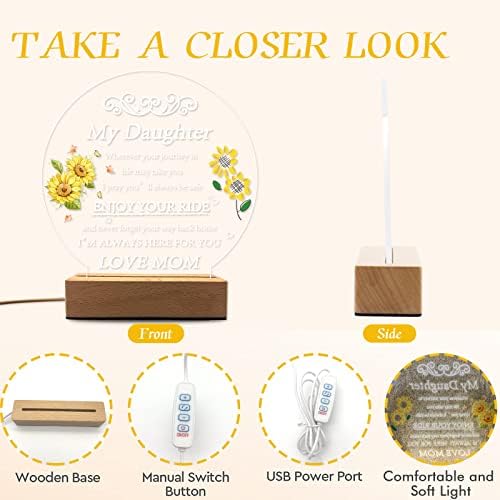 Daughter Gift from Mom, Valentines Gift for Girl, Flower Bedside Lamps Night Light Mother Daughter Gift, Birthday Gifts for Teen Girls, Personalized Gifts for Daughter on Birthday, Graduation,Wedding