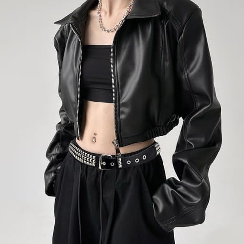 Black Studded Belt, 2 Pcs Y2K Belt Metal Punk Rock Double Grommet Belts with Bright Pyramid Studded for Women Men4