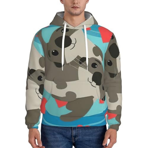 Sweat à capuche homme loutres EdWal pull chaud pour l'hiver