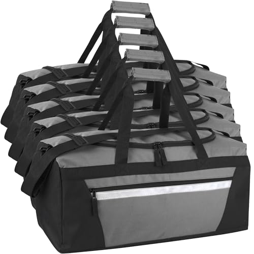24 Pack Reflective Duffle Bags Bulk for Homeless Adults, Gym, Foster Kids Bulk Duffel Bags Wholesale (Grey Pack)