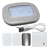 Tuxihapp Magnetic Dome Light for Car, USB Rechargeable Wireless Dome Lamp Car Interior Ceiling Roof Lights, 10 LEDs Touch Control Map Reading Light for RV Boat Trailer Camper, No Motion Sensor (Grey)
