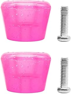 XARONF Roller Skate Toe Stoppers,1 Pair Universal PU Roller Skate Toe Stops Plugs Brake Block with Screws (Color : Pink)