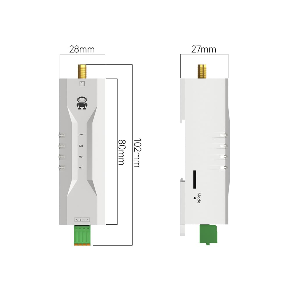 2.4G Automatic Frequency Hopping Wireless Mini Modem RS485 Din-Rail Installation EWD95M-2G4H27(485) 27dbm Modbus Relay Networking
