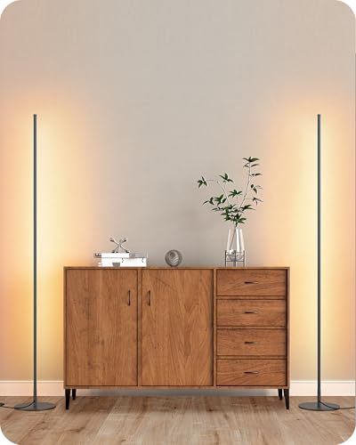 EDISHINE LED Corner Lamp, Set of 2 Minimalist Dimmable Tall