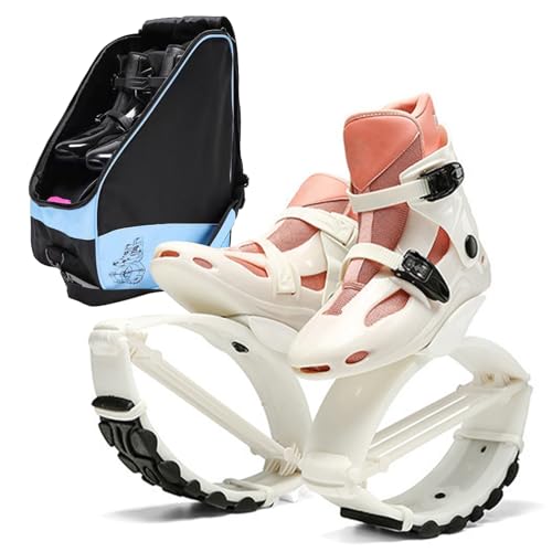 LCUVIMPEX Zapatillas Kangaroo Bounce Zapatos de Salto Tipo Canguro, Botas, Zapatos Entrenamiento físico con Bolsa Viaje, Blanco y Rosa, Varios tamaños(M)