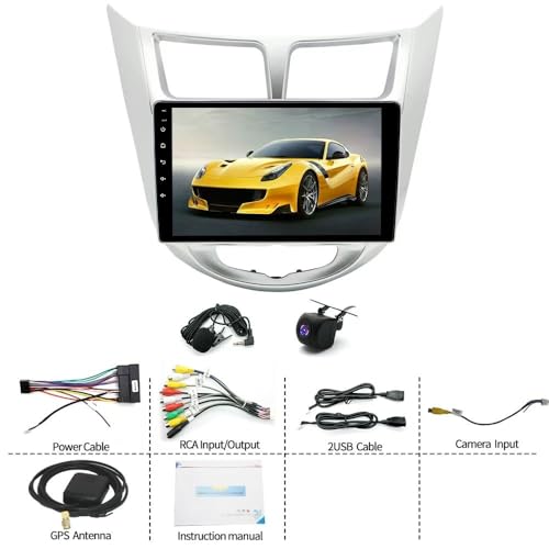 Image of 5G WiFi Android 15 Car Radio Stereo for Hyundai Accent 2012-2017, 4 Core 9 inch Touch Screen Double Din Stereo with Carplay Android Auto Bluetooth GPS with Backup Camera WiFi SWC FM Mirror Link 2+64G