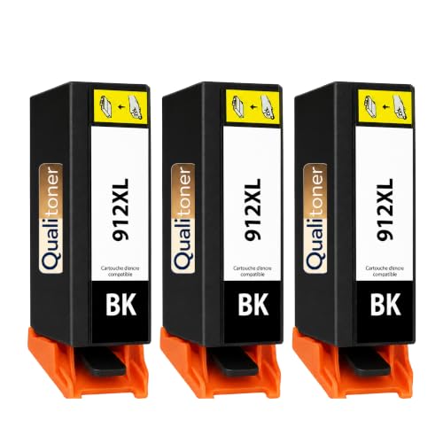 Cartouche 912XL compatible pour HP OfficeJet 8014e 8015e 8022e encre noire pack de 3
