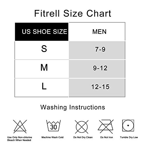 Fitrell 6 Pack Men's Ankle Running Socks Low Cut Cushioned Athletic Sports Socks, Shoe Size 7-9, Black+Green #TOP1
