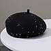 CHICTRY Bling Sequins Beret French Artist Beanie Cap Newsboy Hat for Fancy Dress Festival Party Black One Size