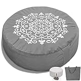 Buckwheat Meditation Cushion, Velvet Meditation Pillow, Yoga Bolster, Floor Cushion, Floor Pillows Seating for Adults, Zafu Yoga Pillow, Yoga Foam Wedges (Gray)