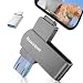 USB Stick für i Phone 512GB [Ohne APP] 4 in 1 Speicherstick USB3.0 Photostick USB Stick Handy Photostick mit Plug-and-Play Backup für Fotos & Videos,Flash-Laufwerk ür iPhone/iPad/Android/PC,Schwarz