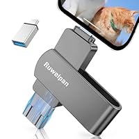 Chiavetta USB per Phone,[Senza APP] Ruweipan 512GB Pendrive USB C 4 in 1 Memoria Esterna USB 3.0 Chiavetta per Scaricare Foto Photostick per OTG Android/Smartphone/PC/Tablet/PadOS(512G,Nero)