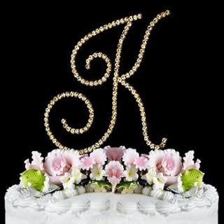RENAISSANCE MONOGRAM CAKE TOPPER GOLD LARGE LETTER K