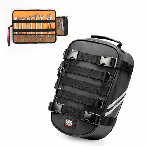 KEMIMOTO PVC Motorcycle Tail Bag Tool Roll Bag Quick