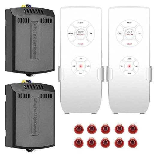 2 Pack Small Size Universal Ceiling Fan Remote Control Kits, 3-in-1 Fan Speed, Light and Timing Wireless Control Receiver for Ceiling Fan Lamp, Fit Hunter Harbor Breeze Westinghouse Honeywell and More