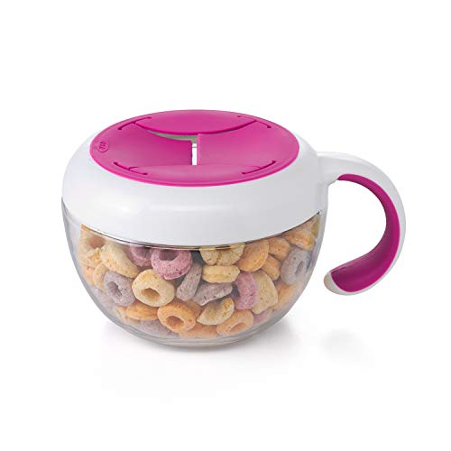 Pote de Lanche Infantil com Alça Tot Flippy Snack Cup Rosa, 230 ml, Oxotot, Rosa