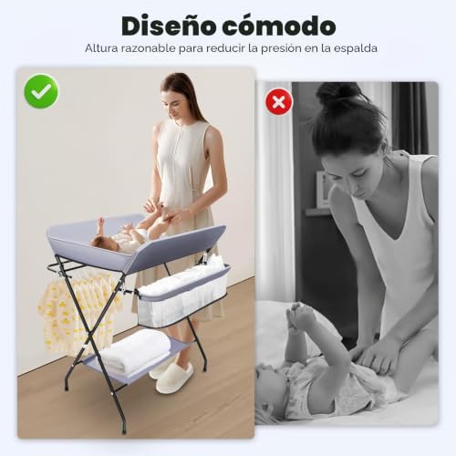 Miniatura 7 de Harbin-Star - Cambiador Para Bebé, Unidad De Almacenamiento Portátil Plegable, Estación De Cuidado Infantil, Mesa De Almacenamiento Para Pañales Y Ropa