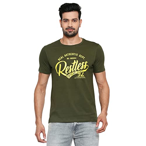 Image of Spykar Men's Cotton Slim Fit T-Shirt