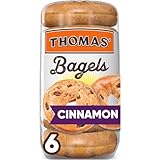 Thomas' Cinnamon Raisin Bagels, 6 count, (3.0 oz each), 8g Protein, Kosher Bagels, 18 oz Bag