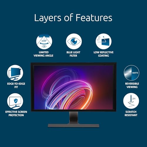 Image of Kensington 24 inch Computer Privacy Screen for Desktop, 16:9 Widescreen Monitor, FP240W9 Anti-Glare Blue Ray Reduction Computer Privacy Filter for Dell Asus Acer LG Samsung AOC Monitors, K55413WW