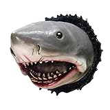 cabeza de tiburon perro Rango aplicable: la escultura de arte de pared es muy adecuada para paredes en un hogar, cocina o galería. Es un accesorio de decoración perfecto para la familia, un regalo para familiares y amigos, y una decoración perfecta para Halloween y Navidad.