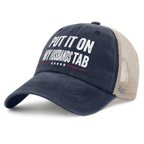 Image of Put It On My Husbands Tab Hat for Mens Funny Ball Cap Men AllBlack Ball Cap Vintage Unique Gifts for Cooks