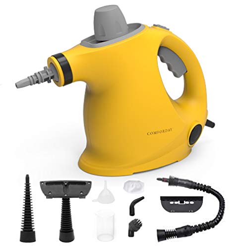 Comforday Multi-Purpose Handheld Pressurized Steam Cleaner with 9-Piece Accessories for Stain Removal, Steamer, Carpets, Curtains, Car Seats, Kitchen Surface & Much More (Yellow Black) #1