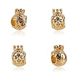 UNICRAFTALE 1pc Lion Head with Crown Beads Loose Beads Stainless Steel Spacer Beads for Jewelry Findings Bracelet Necklace Making 13x9x11mm, Hole 4.5mm