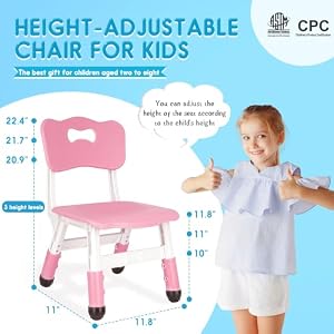 Kids Chair Height Adjustable Toddler Chair Max Load 220LBS Plastic Indoor Outdoor Chair for Children Age 1-6 School Home Daycare Use Pink Kids Chair Height Adjustable Toddler Chair Max Load 220LBS Plastic Indoor Outdoor Chair for Children Age 1 6 School Home Daycare Use Pink