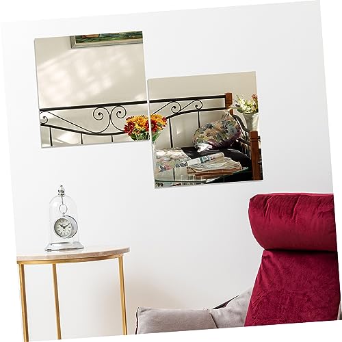 Alipis 6 Peças decalque adesivos de decoração de parede adesivo de espelho quadrado para sala de est