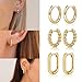 Tasiso Small Hoop Earrings for Women, 6 Pair 14K Gold Plated Lightweight Huggie Hoop Earrings Hypoallergenic Earring Set Earrings Pack for Women Trendy Jewelry Gifts