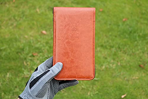 Handy Picks Leather Golf Scorecard Holder | Yardage Book Cover | Scorecard n Pencil Included | Brown